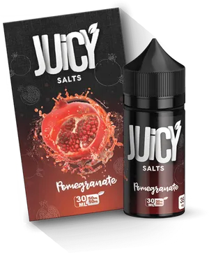 Juicy Salts Pomegranate Eliquid Packaging PNG image