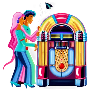 Jukebox With Dancing Figures PNG Tfn