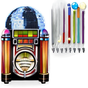 Jukebox With Disco Ball PNG 06112024