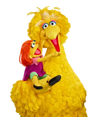 Juliaand Big Bird Sesame Street PNG image