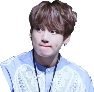 Jungkook Blue Lace Shirt PNG