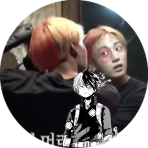 Jungkook Mirror Reflectionand Anime Character PNG