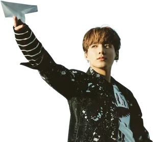 Jungkook Paper Plane Launch PNG
