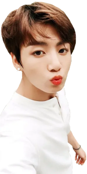 Jungkook Selfie White Shirt PNG