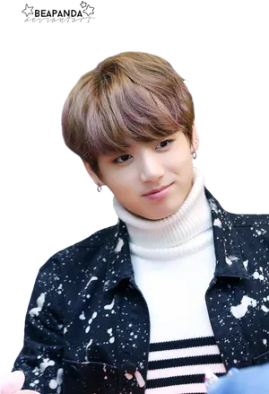 Jungkook Snowy Jacket Smile PNG