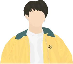 Jungkook Yellow Jacket Illustration