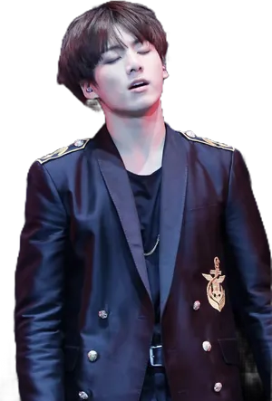 Jungkookin Black Military Jacket PNG