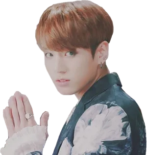 Jungkookin Floral Jacket PNG