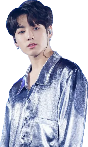 Jungkookin Silver Shirt PNG