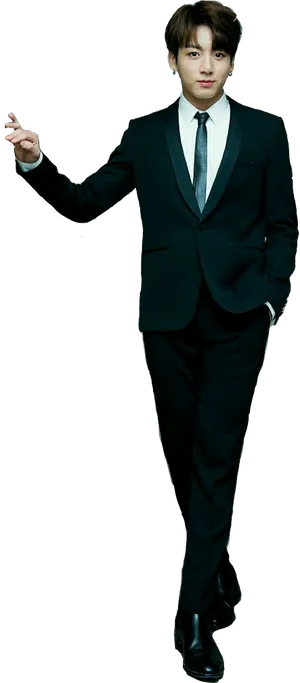 Jungkookin Suit Pose PNG