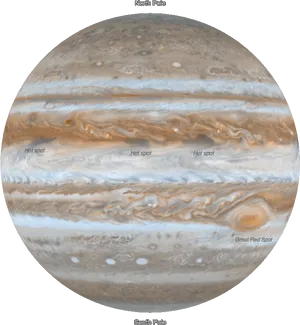 Jupiter Planet Features Map