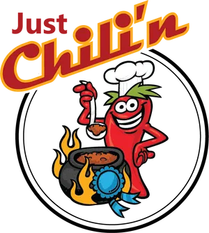 Just Chillin Cartoon Chili Pepper Chef PNG image