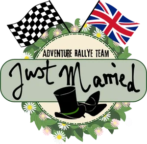 Just Married Adventure Rally Team Graphic PNG image
