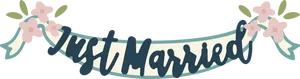 Just Married Banner Graphic PNG image