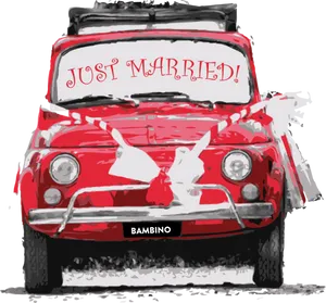 Just Married Car Celebration PNG image