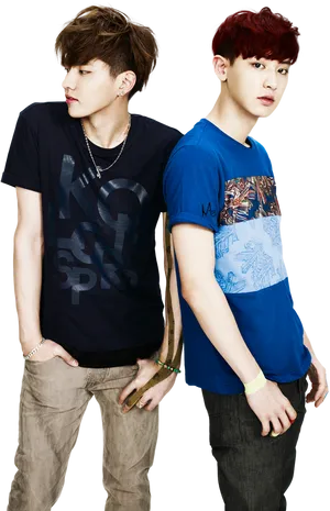 K Pop Duo Chanyeoland Member Photoshoot PNG image