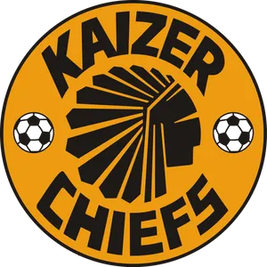 Kaizer Chiefs Logo Blackand Gold PNG image