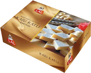 Kaju Katli Traditional Indian Sweet Packaging PNG image