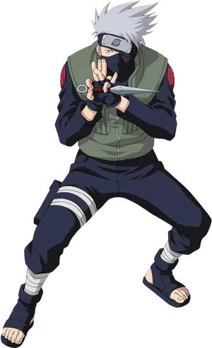 Kakashi Hatake Ninja Pose PNG