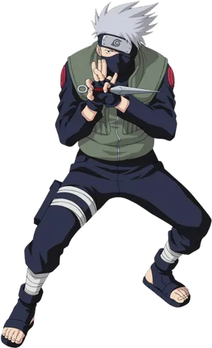 Kakashi Hatake Performing Jutsu PNG image