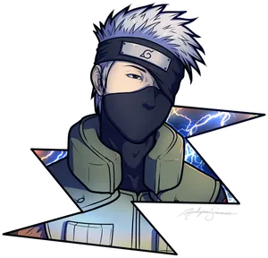 Kakashi Lightning Blade Artwork PNG image