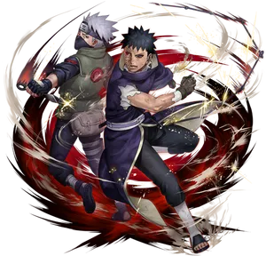 Kakashiand Asumain Battle PNG