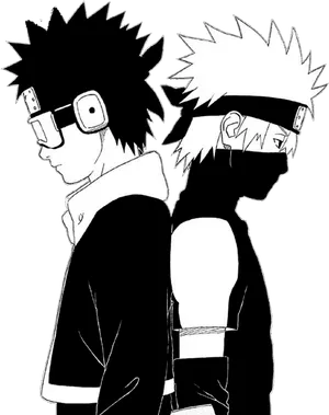 Kakashiand Obito Backto Back PNG