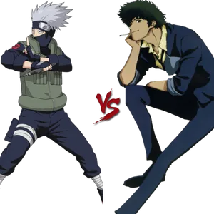 Kakashivs Spike Spiegel Faceoff PNG