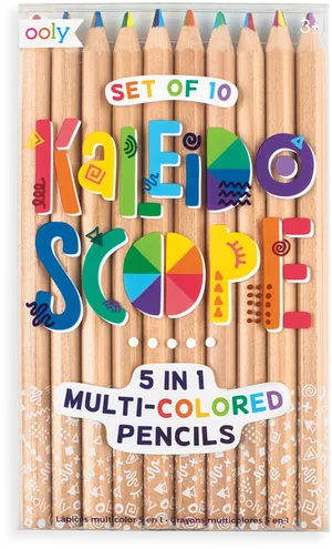 Kaleidoscope Multicolored Pencils Set PNG image