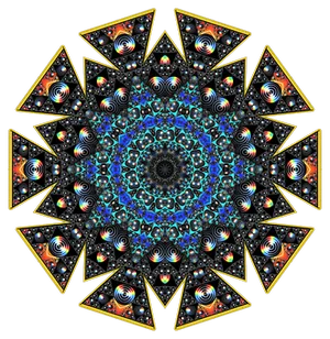 Kaleidoscopic Fractal Art PNG image