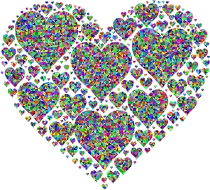 Kaleidoscopic Heart Fractal Art PNG image