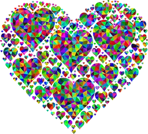 Kaleidoscopic Heart Pattern PNG image