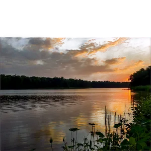 Kansas Beautiful Lakeside Sunset Png Ofc PNG image