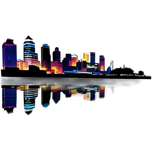 Kansas City Night Skyline PNG Bvy55
