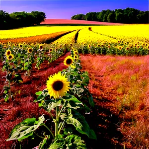 Kansas Sunflower Field PNG Rkd