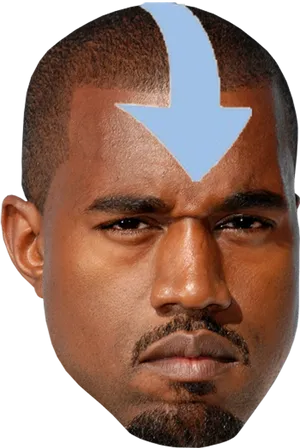 Kanye West Arrow Haircut PNG image