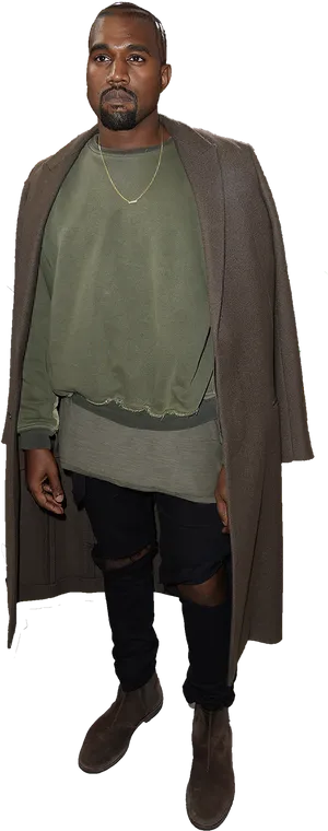 Kanye West Fashion Pose PNG image
