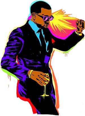Kanye West Pop Art Flame PNG image