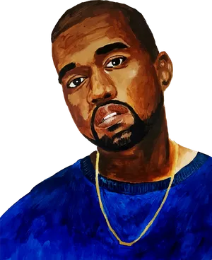 Kanye West Portrait Painting PNG image