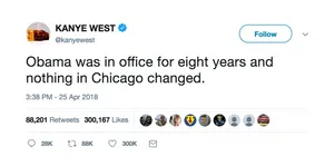 Kanye West Tweet Obama Chicago Comment PNG image