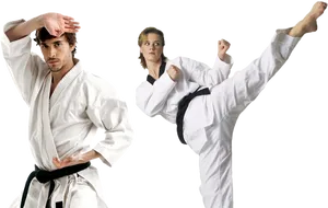 Karate Demonstration Duo PNG image
