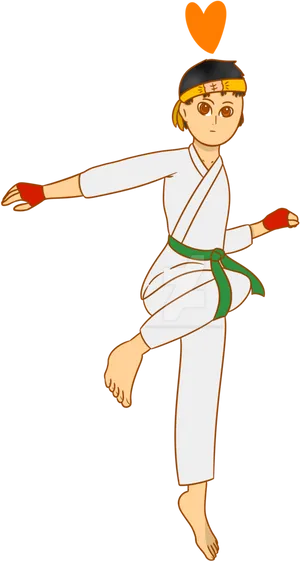 Karate Kid Inspired Character Illustration PNG image
