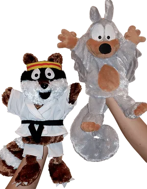 Karate Squirreland Friend Puppets