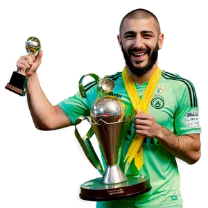 Karim Benzema Trophy Lift Png 06212024 PNG image