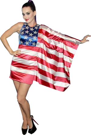 Katy Perry American Flag Dress PNG image