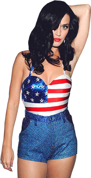 Katy Perry American Flag Outfit