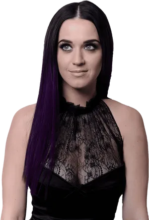 Katy Perry Black Lace Dress PNG