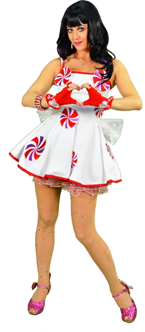 Katy Perry Candy Dress Pose PNG