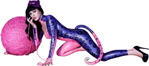 Katy Perry Octopus Costume Pose PNG image