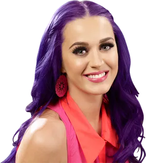 Katy Perry Purple Hair Portrait